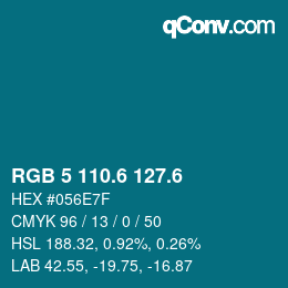 カラーコード: RGB 5 110.6 127.6 | qconv.com