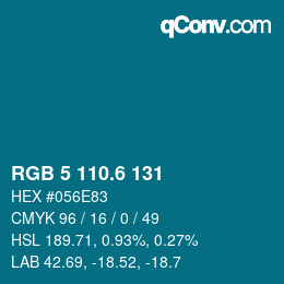 カラーコード: RGB 5 110.6 131 | qconv.com