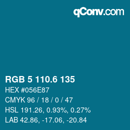 カラーコード: RGB 5 110.6 135 | qconv.com