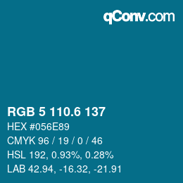 カラーコード: RGB 5 110.6 137 | qconv.com