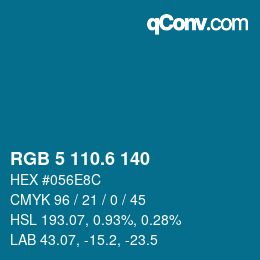 カラーコード: RGB 5 110.6 140 | qconv.com
