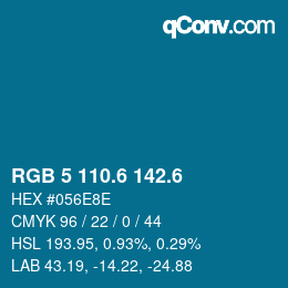 カラーコード: RGB 5 110.6 142.6 | qconv.com