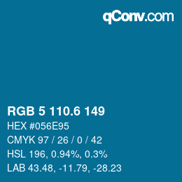 カラーコード: RGB 5 110.6 149 | qconv.com