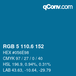 カラーコード: RGB 5 110.6 152 | qconv.com