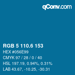 カラーコード: RGB 5 110.6 153 | qconv.com