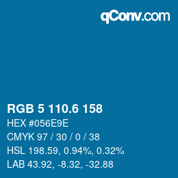 カラーコード: RGB 5 110.6 158 | qconv.com