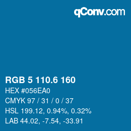 カラーコード: RGB 5 110.6 160 | qconv.com