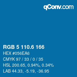 カラーコード: RGB 5 110.6 166 | qconv.com