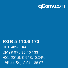 カラーコード: RGB 5 110.6 170 | qconv.com
