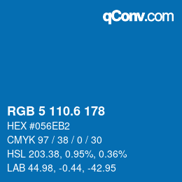 カラーコード: RGB 5 110.6 178 | qconv.com