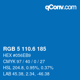カラーコード: RGB 5 110.6 185 | qconv.com