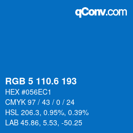 カラーコード: RGB 5 110.6 193 | qconv.com