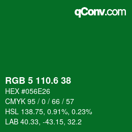 カラーコード: RGB 5 110.6 38 | qconv.com