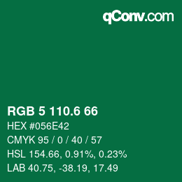 カラーコード: RGB 5 110.6 66 | qconv.com