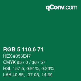 カラーコード: RGB 5 110.6 71 | qconv.com