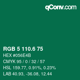 カラーコード: RGB 5 110.6 75 | qconv.com