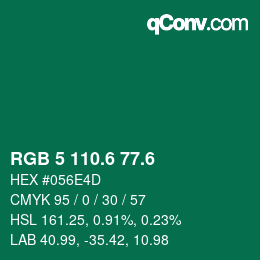 カラーコード: RGB 5 110.6 77.6 | qconv.com