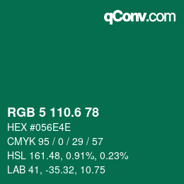 カラーコード: RGB 5 110.6 78 | qconv.com