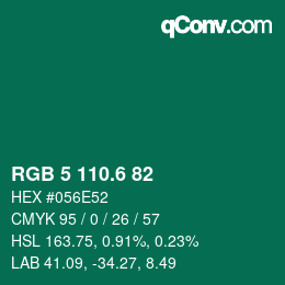 カラーコード: RGB 5 110.6 82 | qconv.com