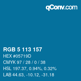 Color code: RGB 5 113 157 | qconv.com
