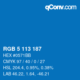 Color code: RGB 5 113 187 | qconv.com