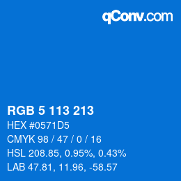 Color code: RGB 5 113 213 | qconv.com
