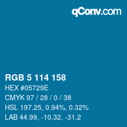 Color code: RGB 5 114 158 | qconv.com