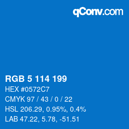 Color code: RGB 5 114 199 | qconv.com
