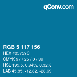 Color code: RGB 5 117 156 | qconv.com