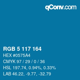 Color code: RGB 5 117 164 | qconv.com