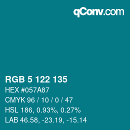 Color code: RGB 5 122 135 | qconv.com