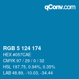 Color code: RGB 5 124 174 | qconv.com