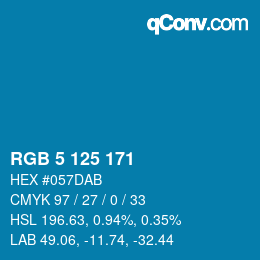 Color code: RGB 5 125 171 | qconv.com