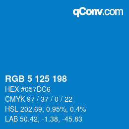 Color code: RGB 5 125 198 | qconv.com