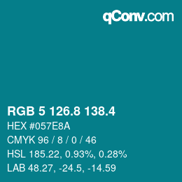 カラーコード: RGB 5 126.8 138.4 | qconv.com