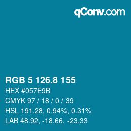 Color code: RGB 5 126.8 155 | qconv.com