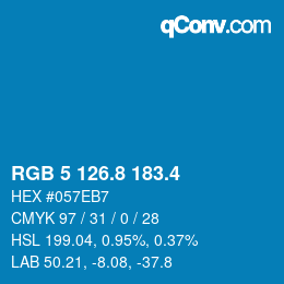 カラーコード: RGB 5 126.8 183.4 | qconv.com