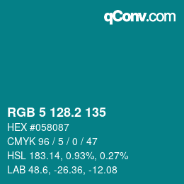 カラーコード: RGB 5 128.2 135 | qconv.com