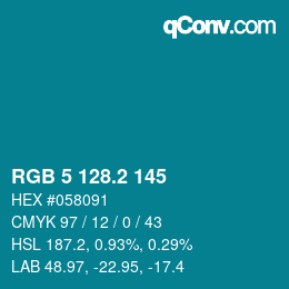 カラーコード: RGB 5 128.2 145 | qconv.com