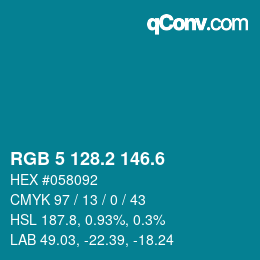 カラーコード: RGB 5 128.2 146.6 | qconv.com
