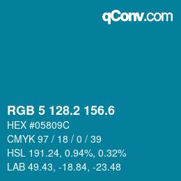 カラーコード: RGB 5 128.2 156.6 | qconv.com