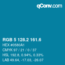 カラーコード: RGB 5 128.2 161.6 | qconv.com