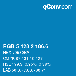 カラーコード: RGB 5 128.2 186.6 | qconv.com