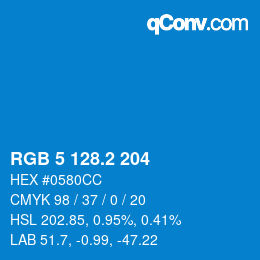 カラーコード: RGB 5 128.2 204 | qconv.com