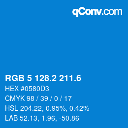 カラーコード: RGB 5 128.2 211.6 | qconv.com