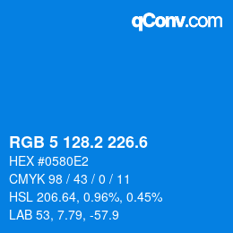 カラーコード: RGB 5 128.2 226.6 | qconv.com