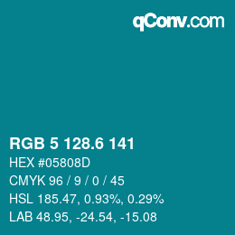 カラーコード: RGB 5 128.6 141 | qconv.com
