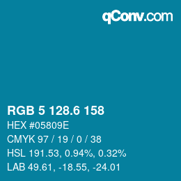 カラーコード: RGB 5 128.6 158 | qconv.com