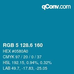 カラーコード: RGB 5 128.6 160 | qconv.com