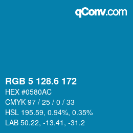 カラーコード: RGB 5 128.6 172 | qconv.com